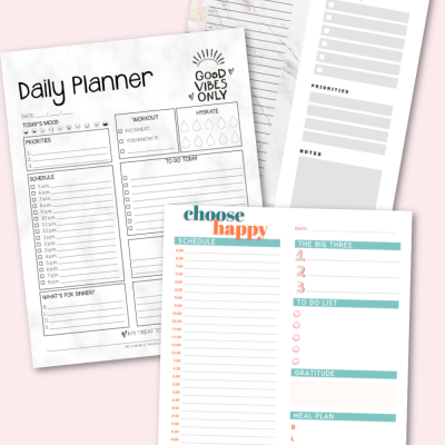Get Organized with 3 New Daily Planner Printable Designs!
